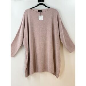Eskandar Silk Chenille Pink Long Plus Tunic Top One Size NWT Bergdorf